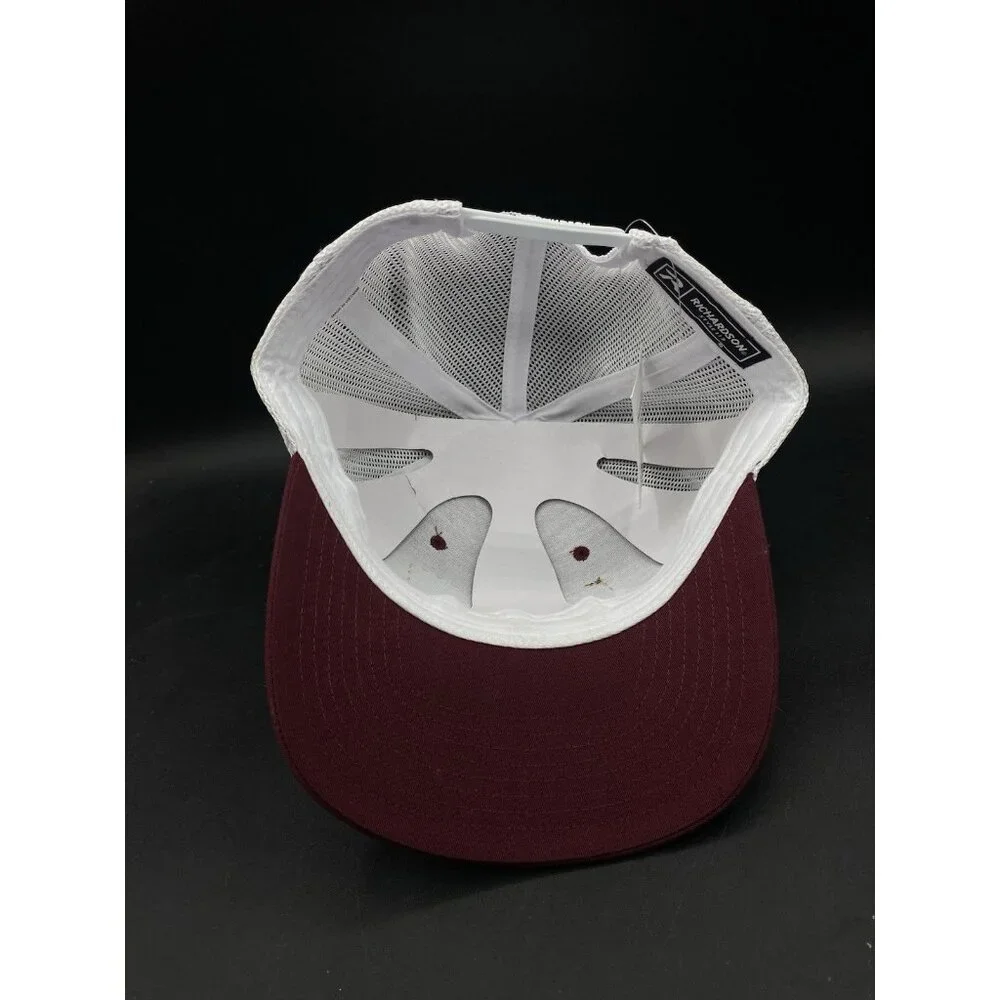 Richardson 112 Florida Leather Patch Trucker Hat Maroon White Mesh Cap NEW